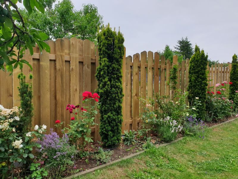 Completed Fence with Landscaping